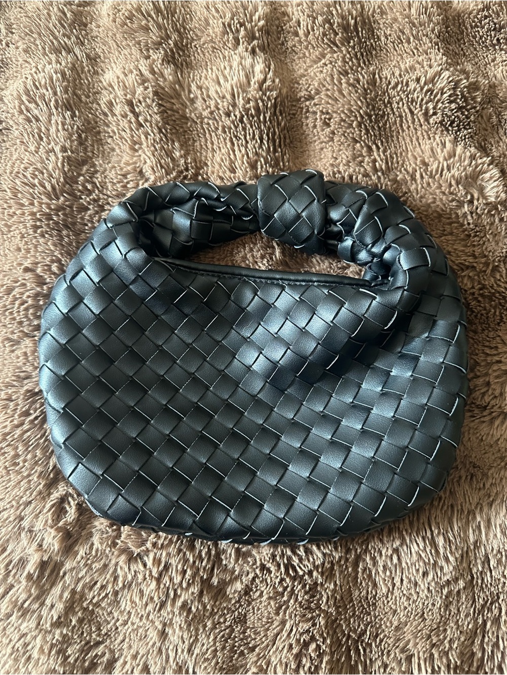 Urban Expressions Black Woven Knotted Handle Hobo